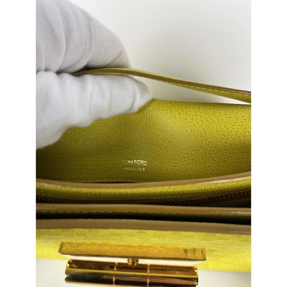 Tom Ford Peccary Suede Chrome Natalia Yellow Shoulder Bag Size Medium - Picture 13 of 13